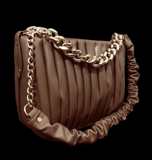 Brown Ruffles Bag